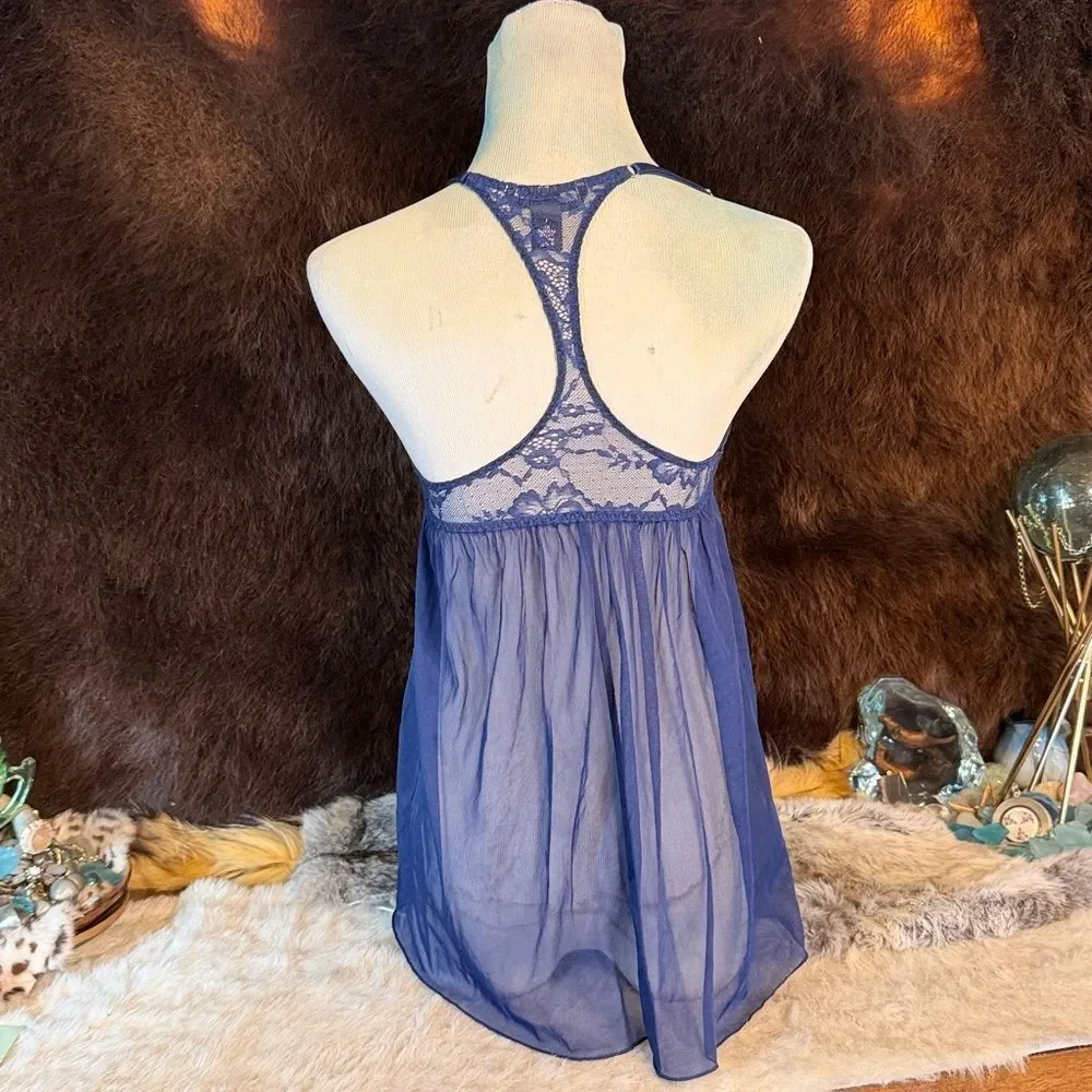 Elegant Blue Lace Babydoll XS (4090)